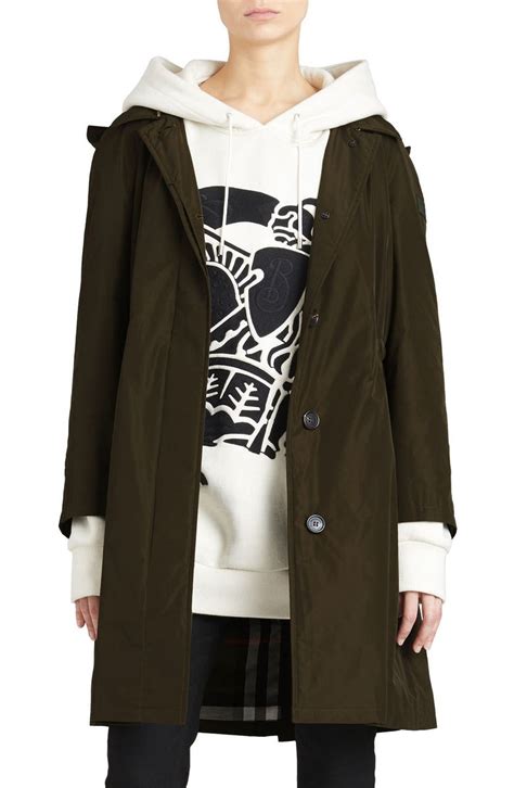 burberry women tringford waterproof black hooded rain coat|Burberry Tringford Raincoat Women .